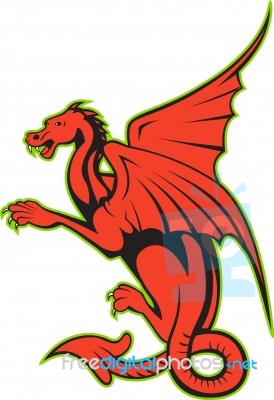 Red Dragon Cartoon Stock Image