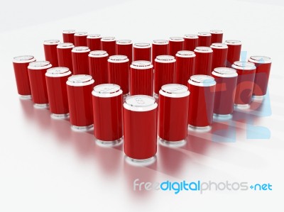 Red Drink Cans Stock Image