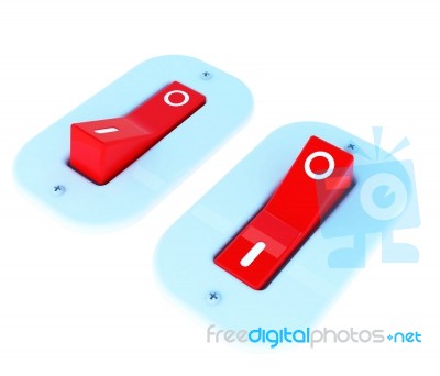 Red Electric Switches Stock Image