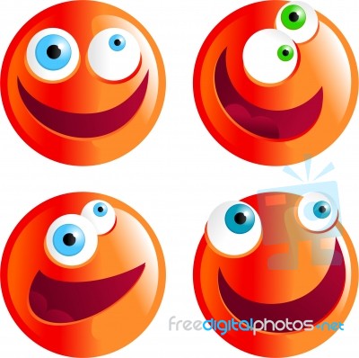 Red Emoticons Stock Image