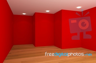 Red Empty Room Stock Image