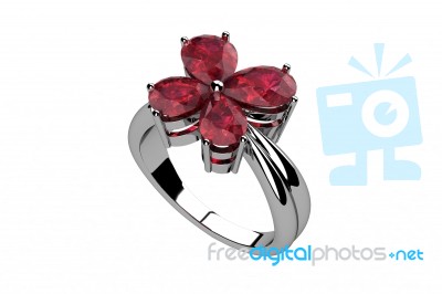 Red Engagement Ring Stock Image