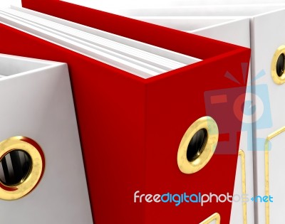 Red File Amongst White Stock Image