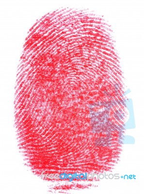 Red Fingerprint Stock Photo