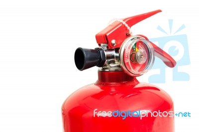 Red Fire Extinguisher And Head Gauge Stock Photo