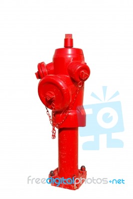 Red Fire Hydrant Isolated On A White Background Stock Photo