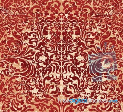 Red Floral Art Pattern Stock Image