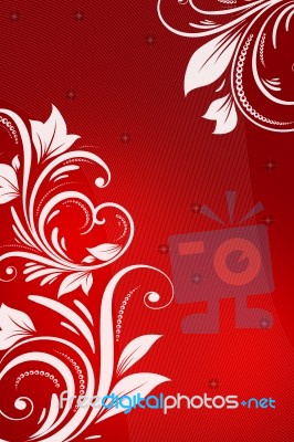 Red Floral Background Stock Image