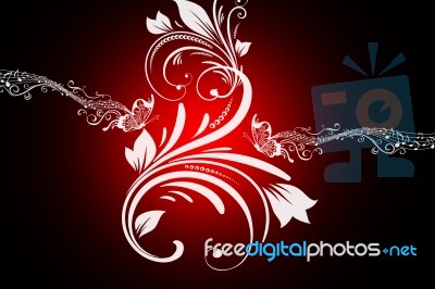 Red Floral Background Stock Image