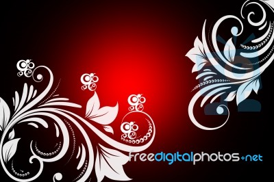  Red Floral Background Stock Image