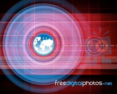 Red Futuristic Background Stock Image