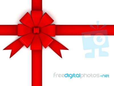 Red Gift Bow Stock Image