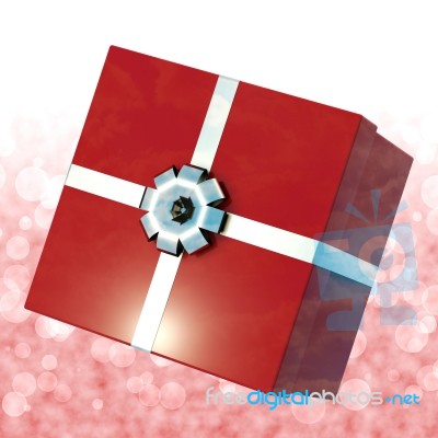 Red Giftbox With Bokeh Background Stock Image