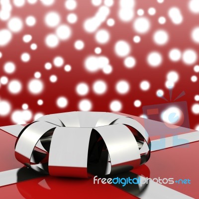 Red Giftbox With Bow Stock Image