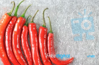 Red Goat Horn Pepper Stock Photo