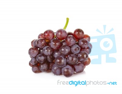 Red Grape Isolated On Over White Background Stock Photo