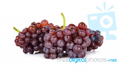 Red Grape Isolated On Over White Background Stock Photo