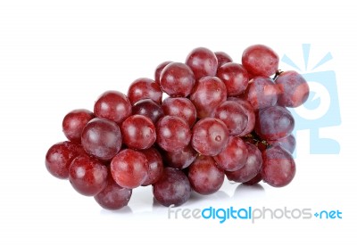 Red Grape Isolated On The White Background Stock Photo