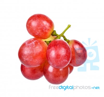 Red Grape Isolated On The White Background Stock Photo