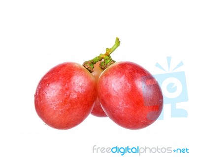 Red Grape Isolated On The White Background Stock Photo