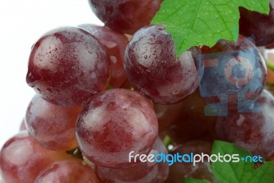 Red Grape Isolated On White Background Stock Photo