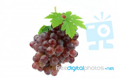 Red Grape Isolated On White Background Stock Photo