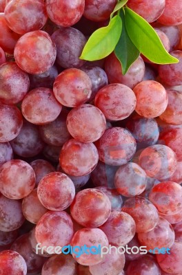 Red Grapes In A Market Stock Photo