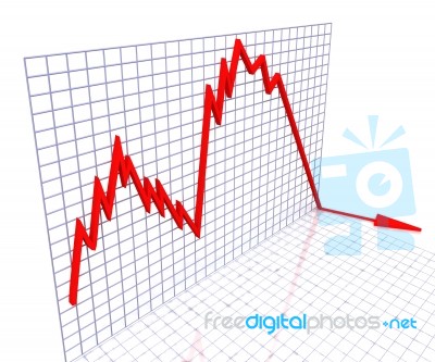 Red Graph Shows Sales Or Profit Stock Image