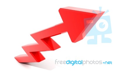 Red Growing Graph Stock Image