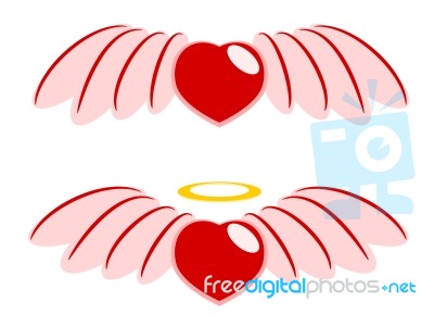 Red Heart And Wings Stock Image