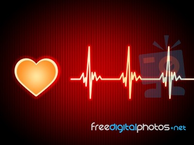 Red Heart Background Shows Pumping Blood And Alive
 Stock Image