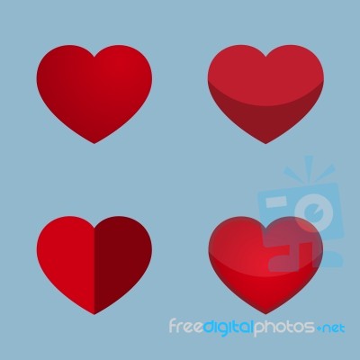 Red Heart Icon Stock Image