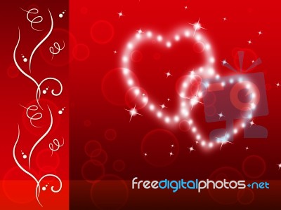 Red Hearts Background Means Tenderness Lover And Floral
 Stock Image