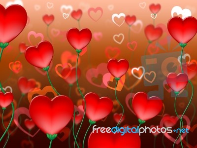 Red Hearts Background Represents In Love And Abstract Stock Image