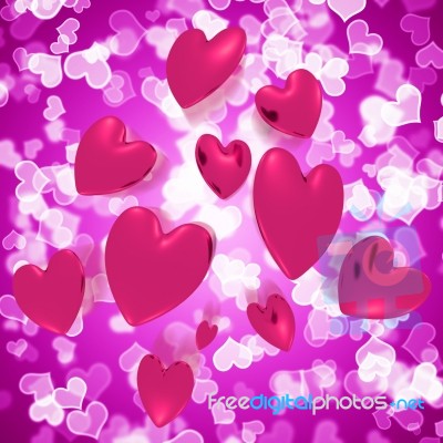 Red Hearts Falling Stock Image