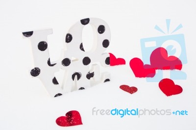 Red Hearts On Valentine's Day Stock Photo