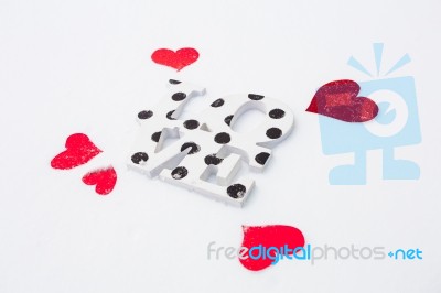 Red Hearts On Valentine's Day Stock Photo