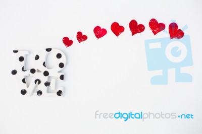 Red Hearts On Valentine's Day Stock Photo