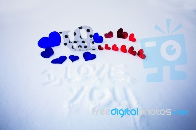 Red Hearts On Valentine's Day Stock Photo