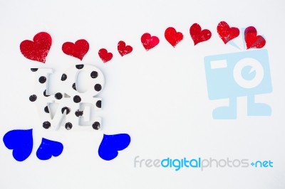 Red Hearts On Valentine's Day Stock Photo