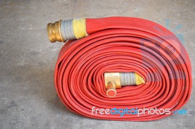 Red Hose Fire Stock Photo