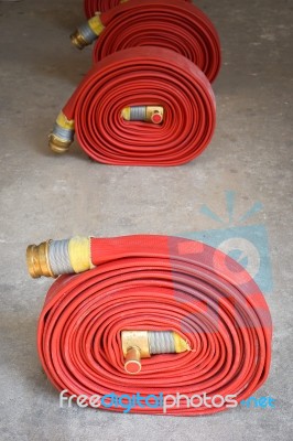 Red Hose Fire Stock Photo