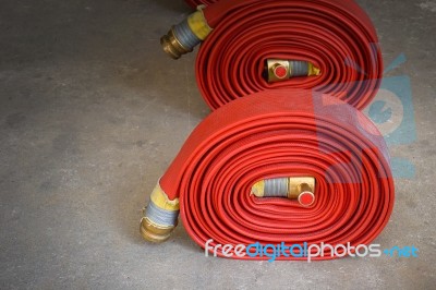 Red Hose Fire Stock Photo