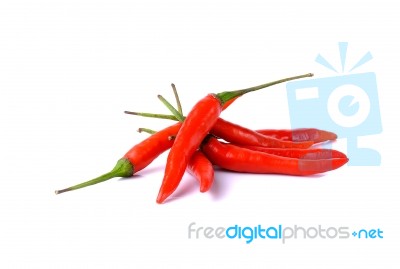 Red Hot Chili Pepper Isolated On A White Background Stock Photo