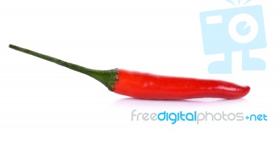 Red Hot Chili Pepper Isolated On A White Background Stock Photo