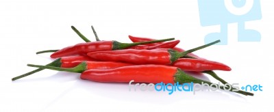 Red Hot Chili Pepper Isolated On A White Background Stock Photo