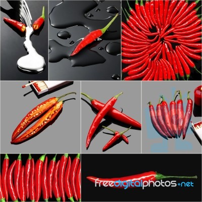 Red Hot Chili Peppers Collage Stock Photo