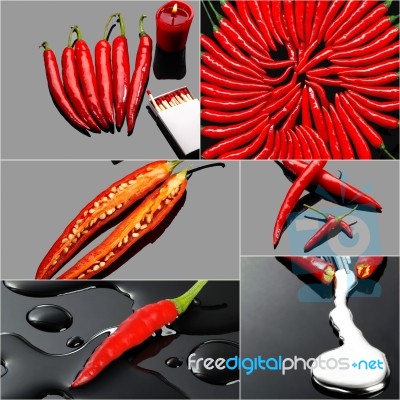 Red Hot Chili Peppers Collage Stock Photo