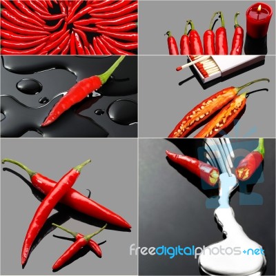 Red Hot Chili Peppers Collage Stock Photo