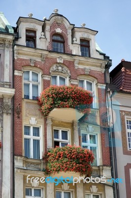 Red House In Poznan Stock Photo